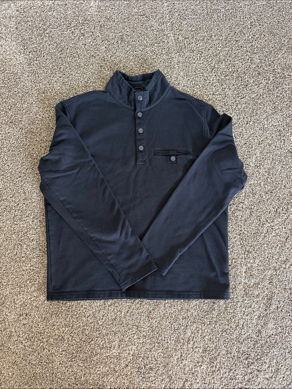 UNTUCKit Navy Long-Sleeve Henley Style with Button Placket